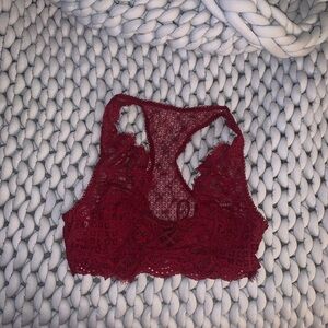 VS Lace Bralette in Deep Red